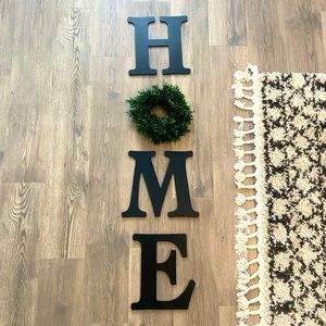 HOME Wall Decor - individual letters H M E with small wreath.